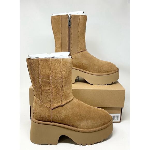 🆕UGG Women's Classic Twin Seam New Heights Chestnut Platform Boots NIB Size 8 - Picture 10 of 13